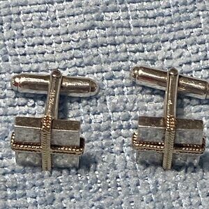 Silver and Gold Cufflinks 14K/925